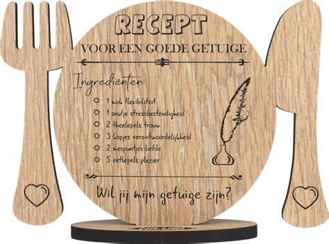 Recept Getuige Houten Wenskaart Kaart Van Hout Om Iemand Als