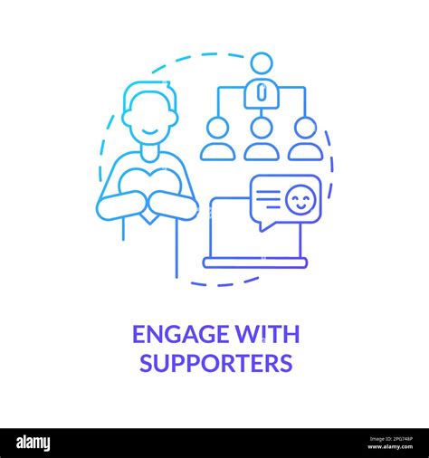 Engage With Supporters Blue Gradient Concept Icon Stock Vector Image