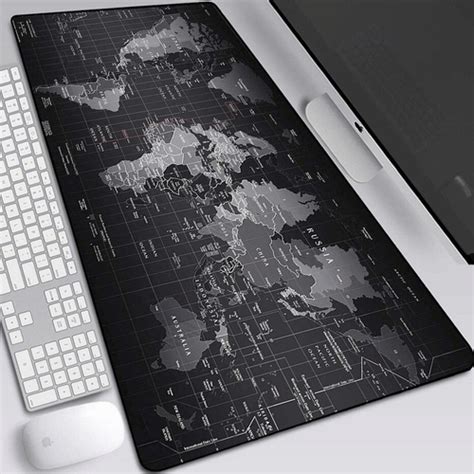 Mouse Pad Gamer Speed Extra Grande 70X30 Mapa Mundi Preto em Promoção