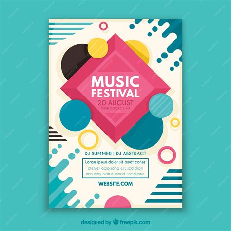 Free Vector Abstract Party Poster With Geometric Style