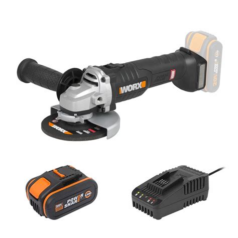 WORX 20V 125mm Angle Grinder Brushless 4Ah POWERSHARE Kit WX812