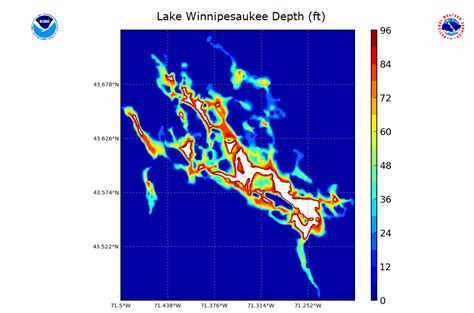 Lake Winnipesaukee Depth Map