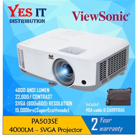 ViewSonic PA503SE 3800 Lumens WXGA Business Projector Shopee Malaysia