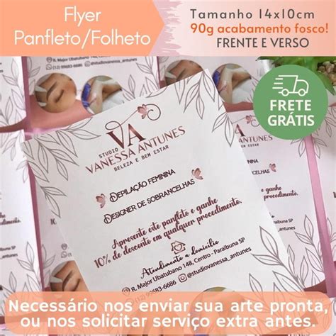 Panfleto Personalizado Flyer Ou Folheto 10x14 Frente E Verso