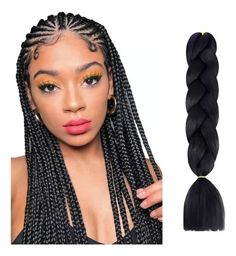 Extensiones De Kanekalon Puro Para Trenzas Africanas Color Negro