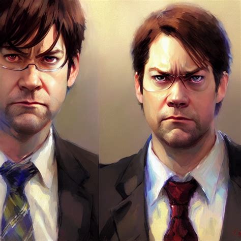 Krea Ai Jim Halpert And Dwight Schrute As Anime Character