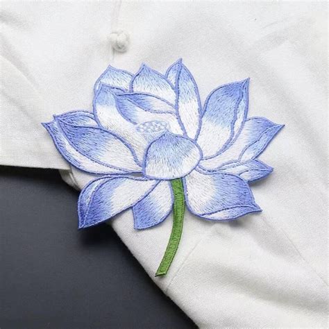 Lotus Iron On Patchlotus Flower Iron On Patch DIY Lotus Etsy