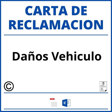 Modelo Carta Reclamacion Daños Vehiculo WORD PDF