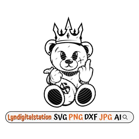 Bear Fuck You Svg King Teddy Clipart Middle Finger Cut Etsy
