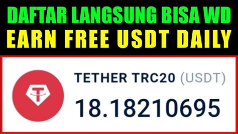 GOKIL BOS DAFTAR LANGSUNG WD EARN FREE USDT EARN USDT DAILY YouTube