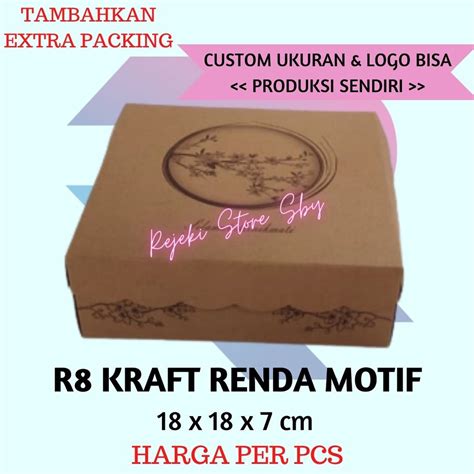 Jual Dus Nasi R Kraft Motif Renda X X Cm Dus Kue Kotak