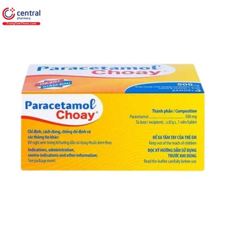 Thuốc Paracetamol Choay 500mg Thuốc Giảm đau Hạ Sốt Hiệu Quả Cao