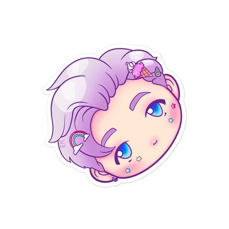 Bts Rm Chibi Kawaii Decora Vinyl Sticker Etsy