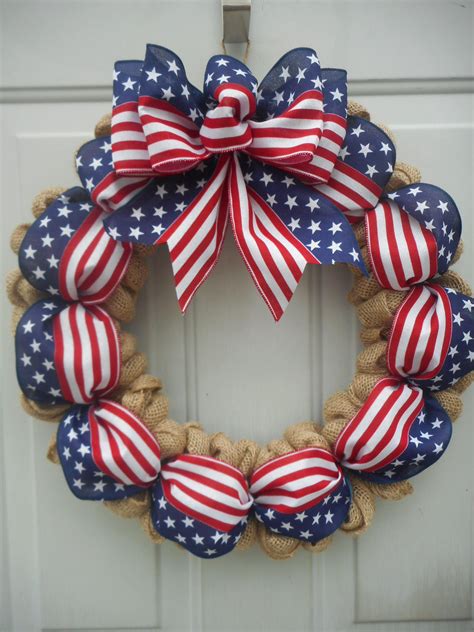 Patriotic Wreath Front Door Stars N Stripes Flag Wreath Memorial Day