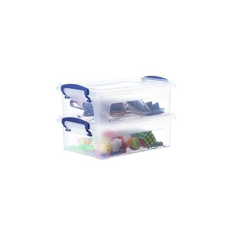 Superio Clear Plastic Storage Bins With Lids 2 Quart 2 Pack