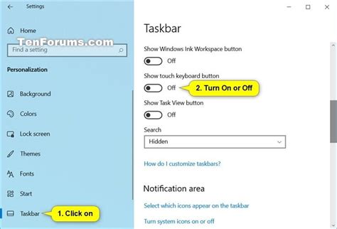 How To Hide Or Show Touch Keyboard Button On Taskbar In Windows