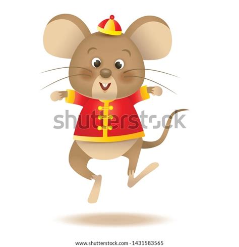 Cute Cartoon Rat Chinese Traditional Costume Stock Vector (Royalty Free ...