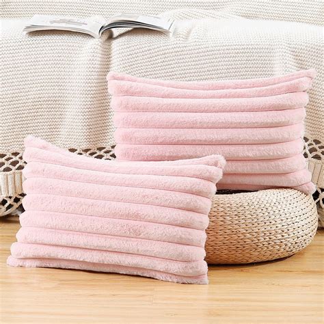 Madizz Lot De Housses De Coussin En Peluche En Fausse Fourrure Housse