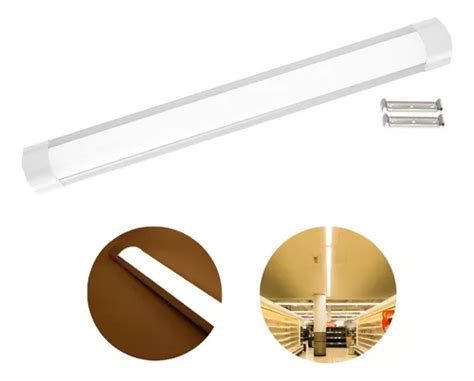 Luminária Tubular Sobrepor Led Linear 60cm 20w Branco Quente MercadoLivre