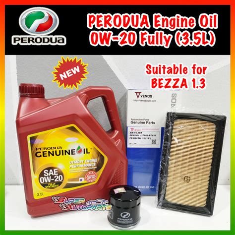 Perodua Engine Oil 0w20 3 5L Fully Synthetic Axia Bezza Myvi 3rd Gen