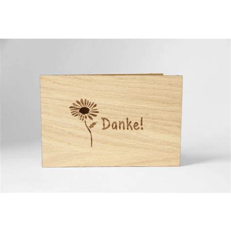 Holzgrußkarte Danke Mit Blume Shöppingat