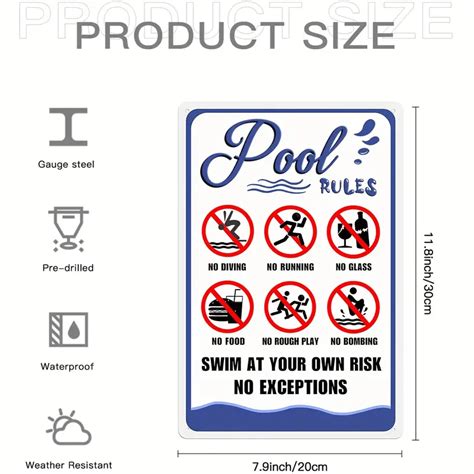 Pool Rules Sign Decor Outdoor Swimming Pool Decorations - Temu