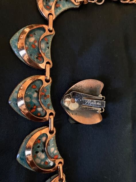 Matisse Vintage Jewelry Set Enamel Copper Gem