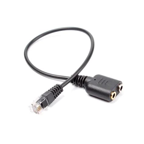 Plug Rj9 Rj11 Headset Adapter To 35mm Jack Earphone And Mic Female Connector Office Call Center