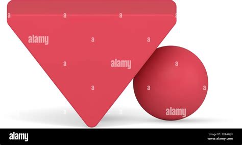 Red Inverted Triangle With Sphere Math Geometric D Figure Podium