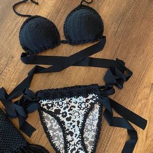 Bikini Suitcrochet Crop Topcrochet Bikinicrochet Summer Etsy
