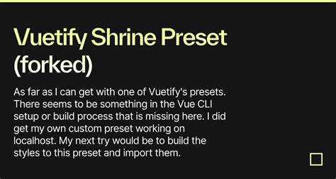 Vuetify Shrine Preset Forked Codesandbox