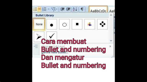 Cara Membuat Bullet And Numbering Dan Mengatur Bullet And Numbering