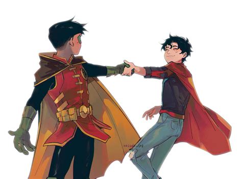 Robin Damian Wayne Superboy And Jonathan Kent Dc Comics And 1 More Drawn By Helado