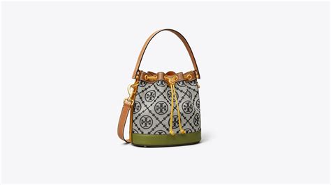 T Monogram Colorblock Bucket Bag Womens Designer Crossbody Bags Tory Burch