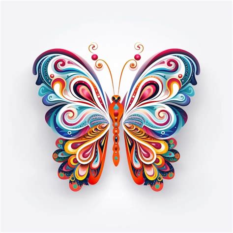 Premium AI Image Brightly Colored Butterfly With Swirls And Swirls On