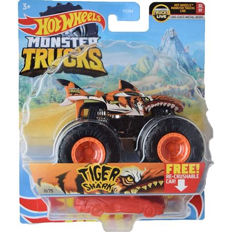 Hot Wheels Monster trucks kaskadérské kousky Tiger Shark KIDS cz