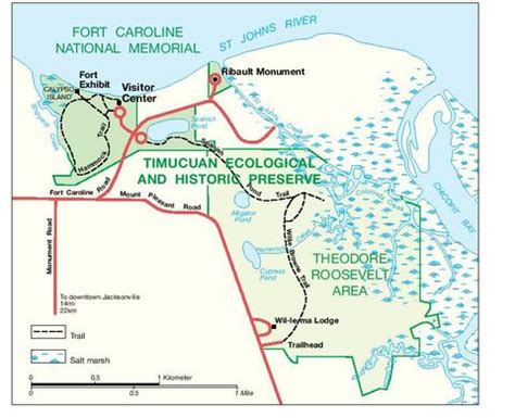 Park Map of Fort Caroline National Memorial | Gifex