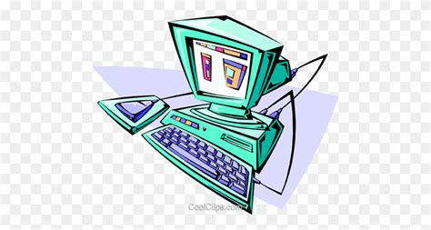 Computer Royalty Free Vector Clip Art Illustration - Workstation ...