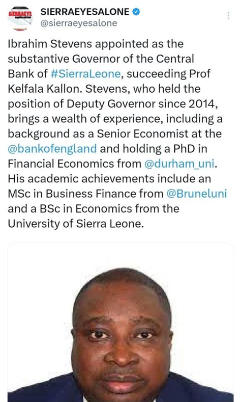 Fact Checked On Iverify Sierra Leone Yes Ibrahim Stevens Has Been