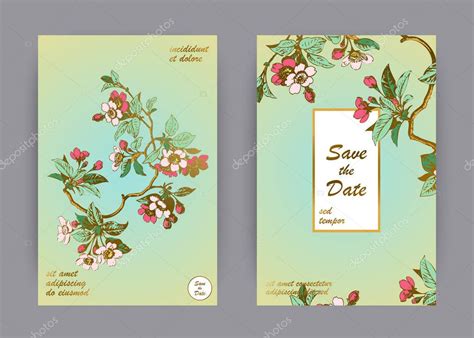 Botanical boda invitación tarjeta plantilla diseño dibujado a mano