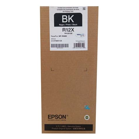 Tinta Epson TR12X120 AL Negro WF R5690 Original G Limagars Peru