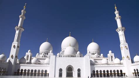 4k 5k Sheikh Zayed Mosque Abu Dhabi Mosque Emirates Uae Evening