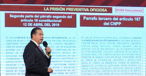 Para Sspc Eliminar Prisión Preventiva Oficiosa Sería Un Fraude A La