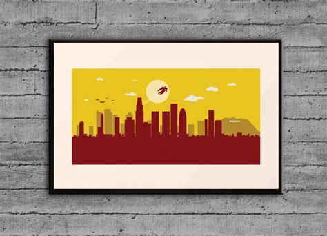 Los Angeles skyline Los Angeles Print Los Angeles Poster | Etsy