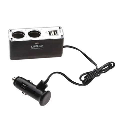 Ee Support Dual Socket Way Usb Port Cigarette Lighter Splitter Dc V