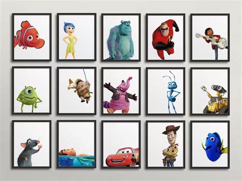 there are many different cartoon characters on this wall art printables ...