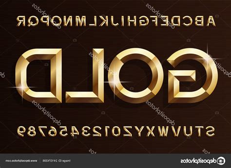 Gold Letters Vector At Collection Of Gold Letters