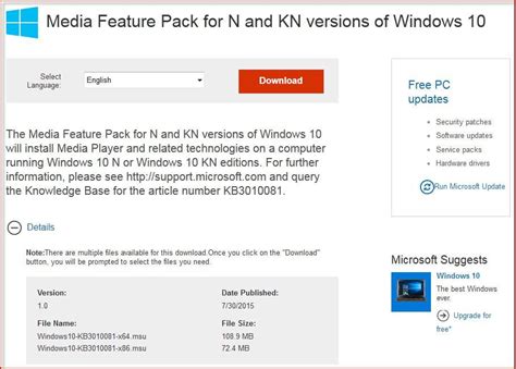 Installer Windows Media Feature Pack at Eric Meza blog