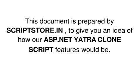 Ppt Asp Net Yatra Clone Script Website Scripts Powerpoint