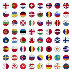 Set Of All Europe Flags With Name Royalty Free Vector Image